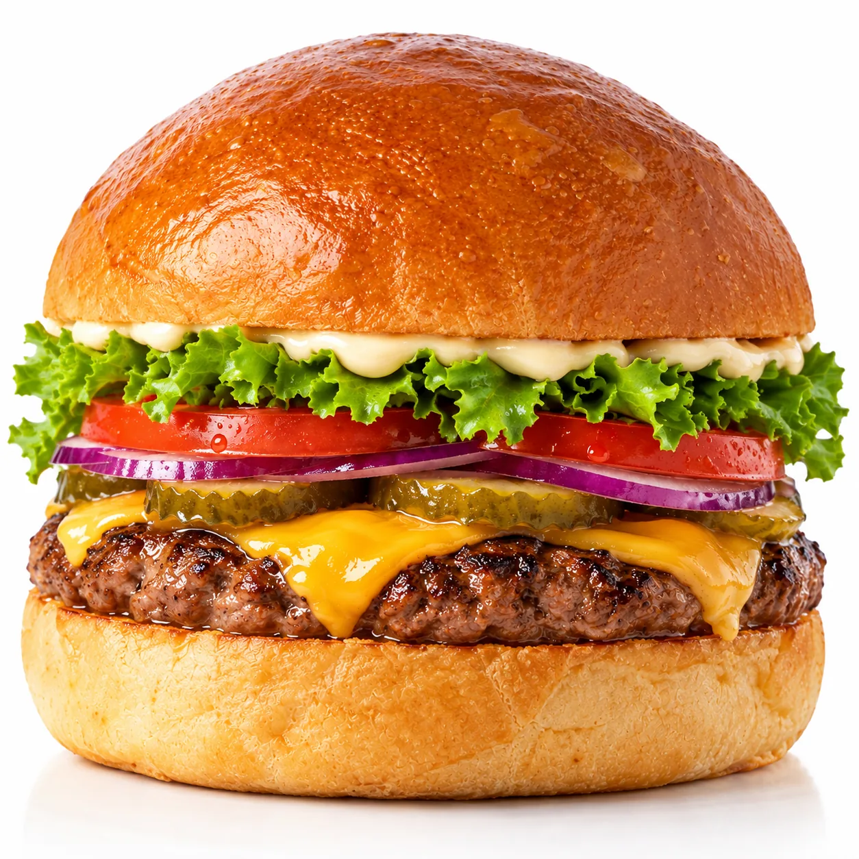 Ristoratore che esamina un bun per hamburger tagliato a metà sul bancone della cucina
