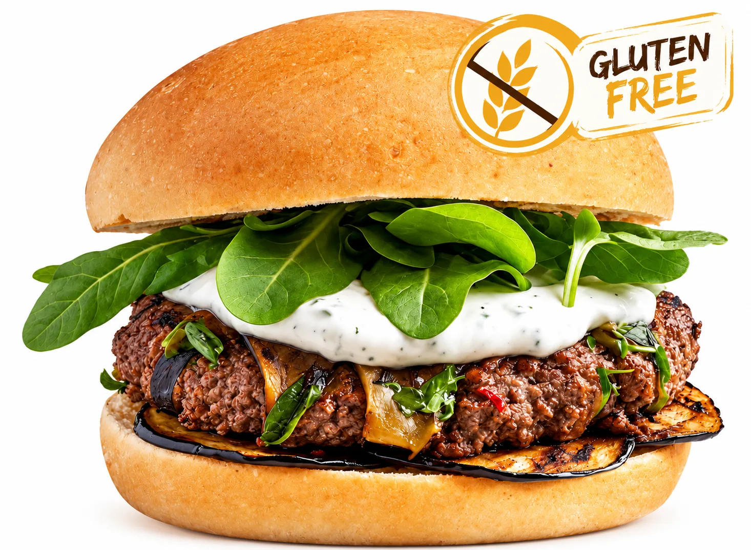 Bun per hamburger confezionato singolarmente, appoggiato su un piano di lavoro separato in cucina