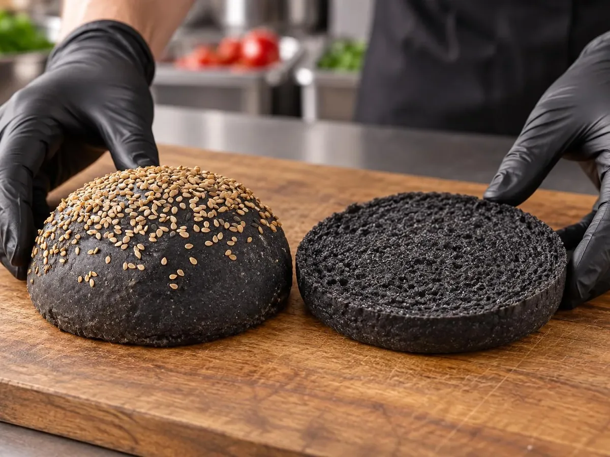 Burger porcini e fonduta: Base del bun aperta